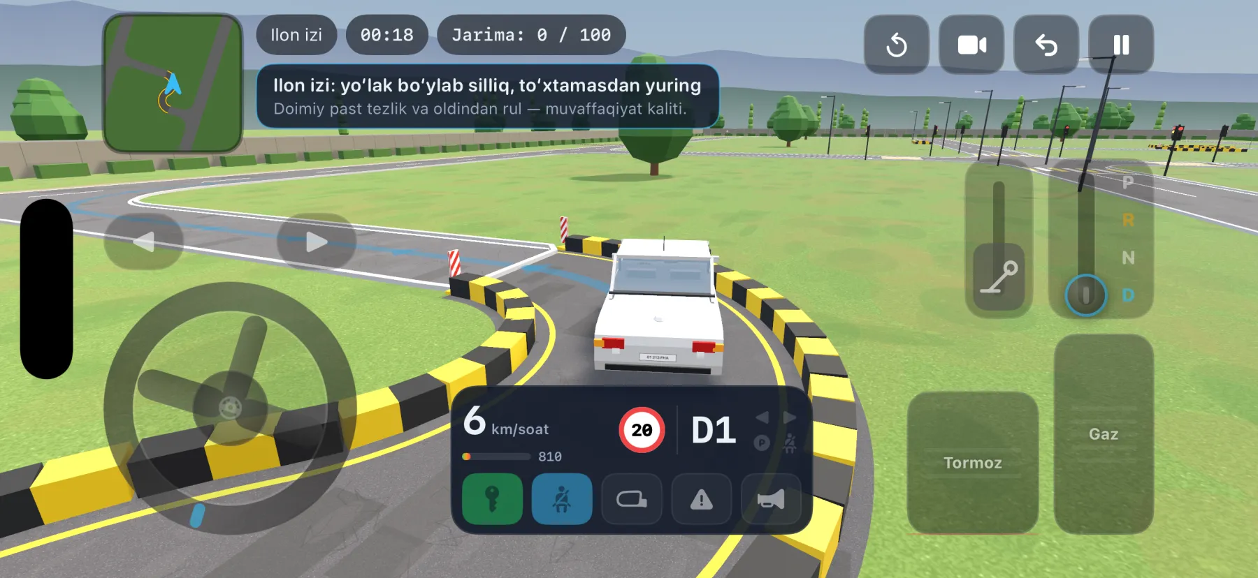 Avtodrom 3D: avtomobil ilon izi mashqida